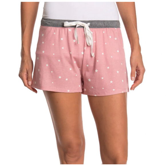 NWT PJ Salvage Star Print Cotton Blend Pajama Shorts in Rose (Sz L) - Picture 1 of 7
